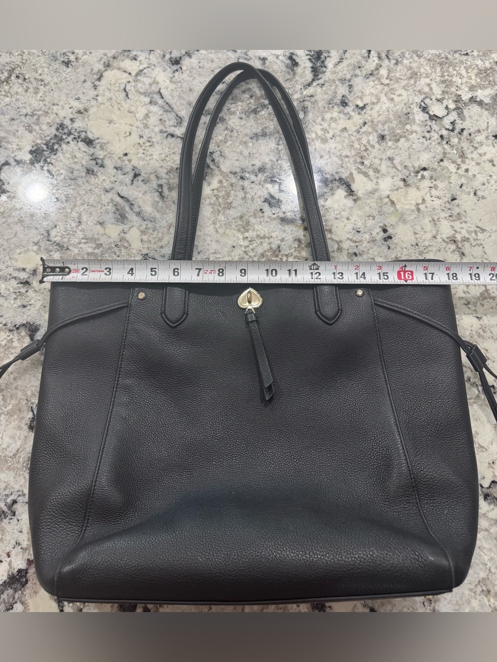 Kate Spade Classic Black Tote Bag with Gold Accent - Picture 11 of 13